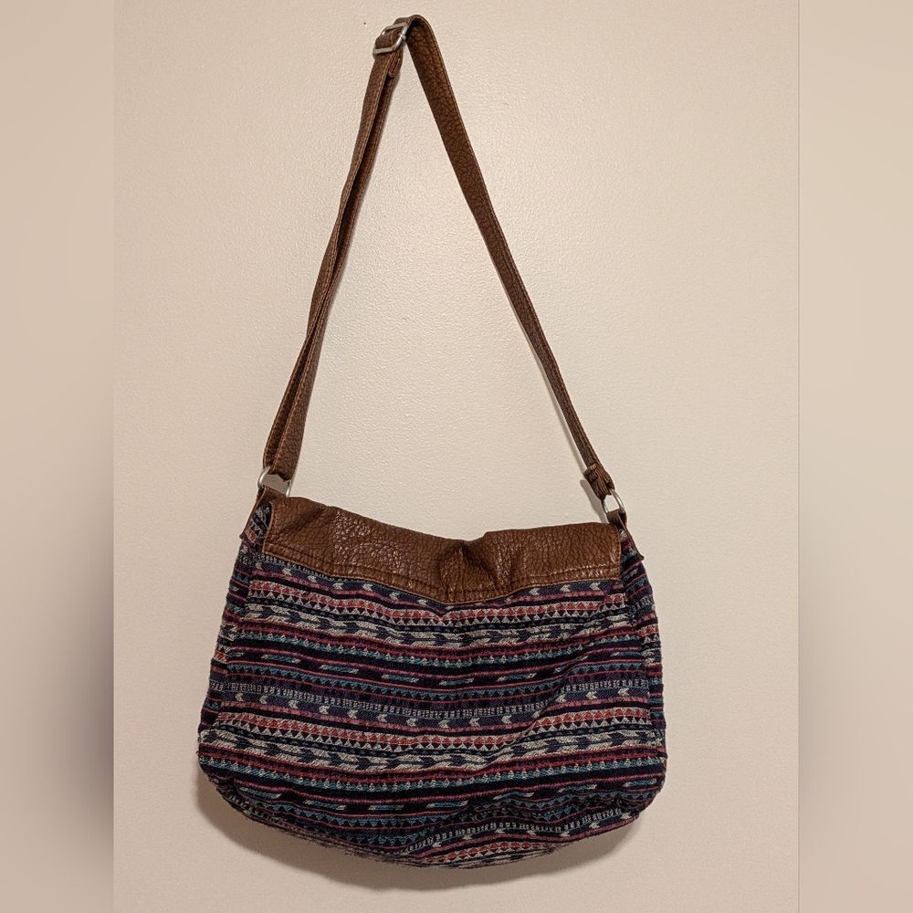 AEROPOSTALE Embroidery Fabric Arrow Design Crossbody Bag Y2K Southwest - Picture 2 of 11
